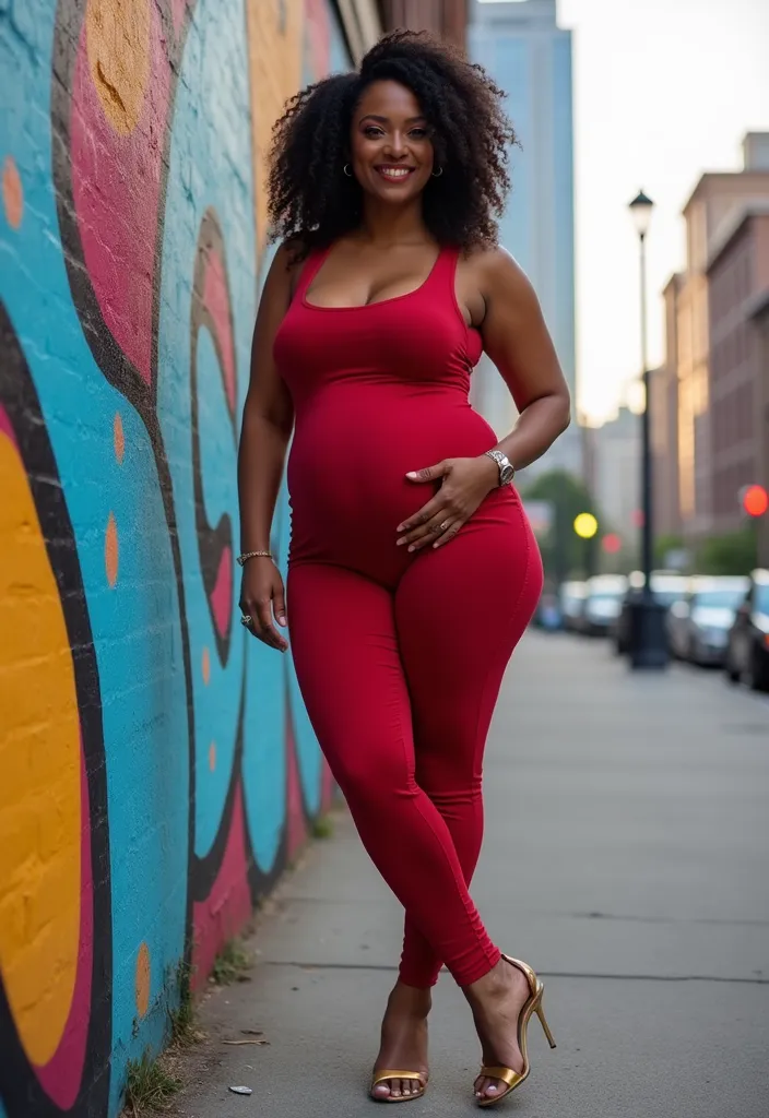 12 Stunning Maternity Photoshoot Ideas for Black Girls That Will Leave You Breathless! - 3. Urban Chic: City Vibe