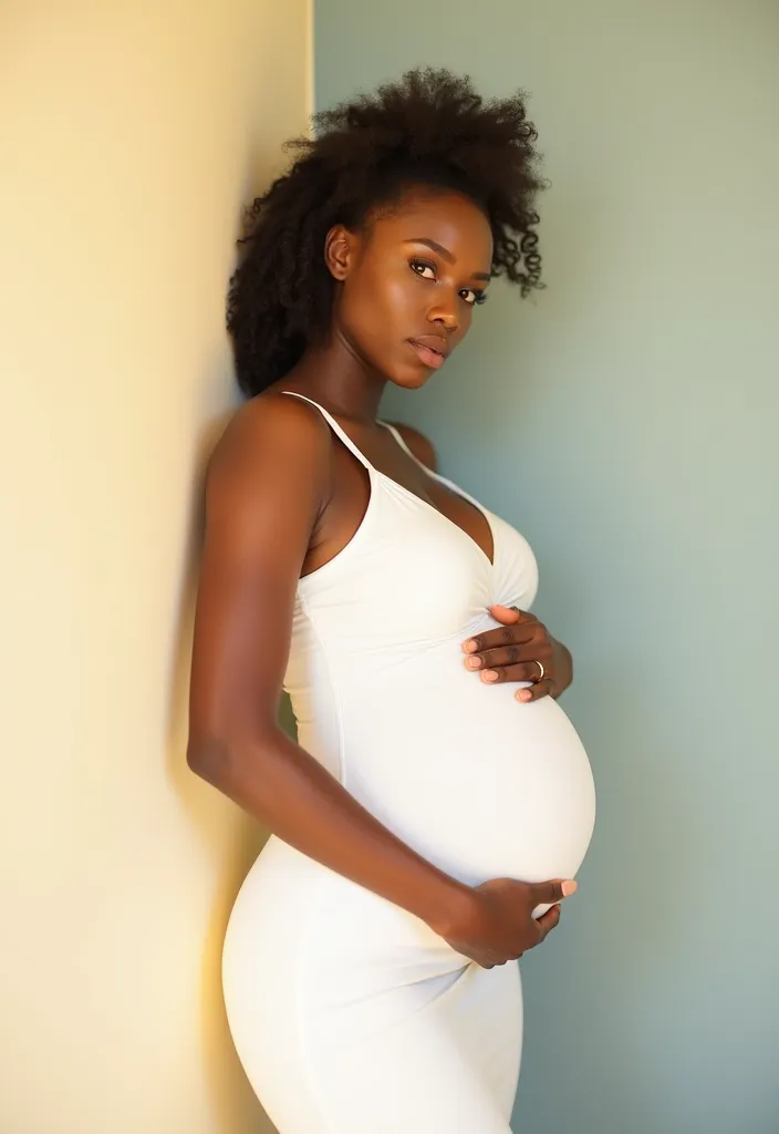 12 Stunning Maternity Photoshoot Ideas for Black Girls That Will Leave You Breathless! - 6. Minimalistic Elegance: Simple Backdrops