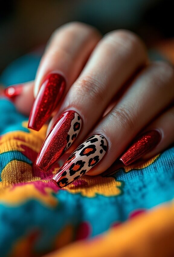 30+ Red Cheetah Nail Designs That Will Unleash Your Wild Side